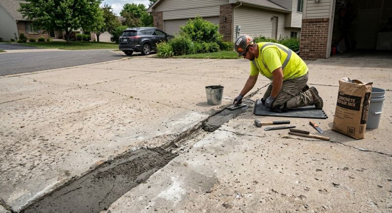 Concrete Driveway Repair in West Des Moines, IA