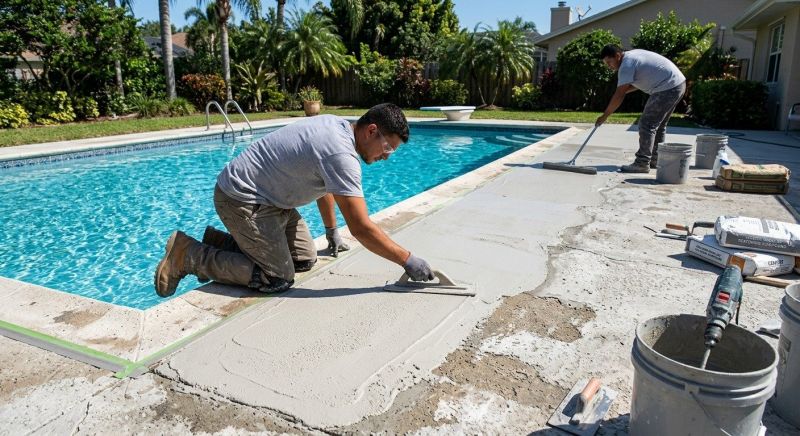 Concrete Pool Deck Resurfacing in West Des Moines, IA