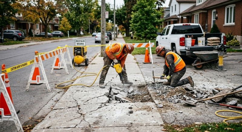 Cracked Sidewalk Repair in Des Moines, IA